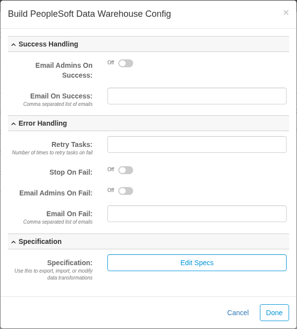 ETL Configuration