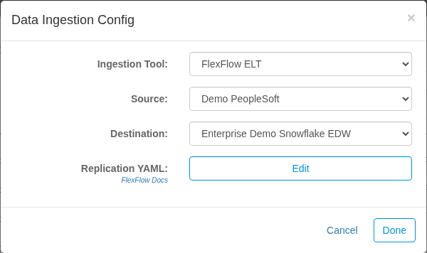 Data Ingestion Config