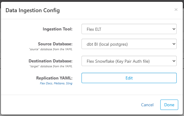 Data Ingestion Config