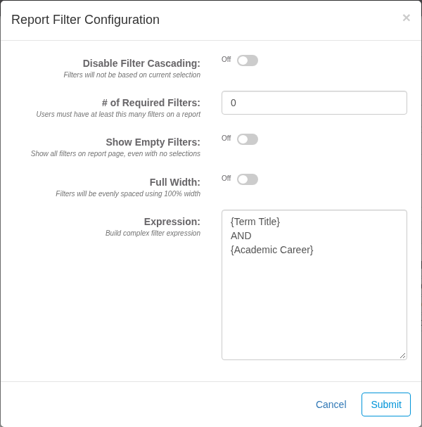 Report Filter