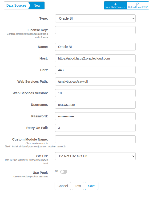 Oracle Data Source