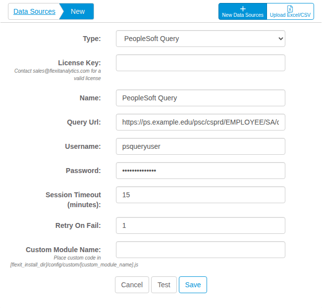 PeopleSoft Query Data Source