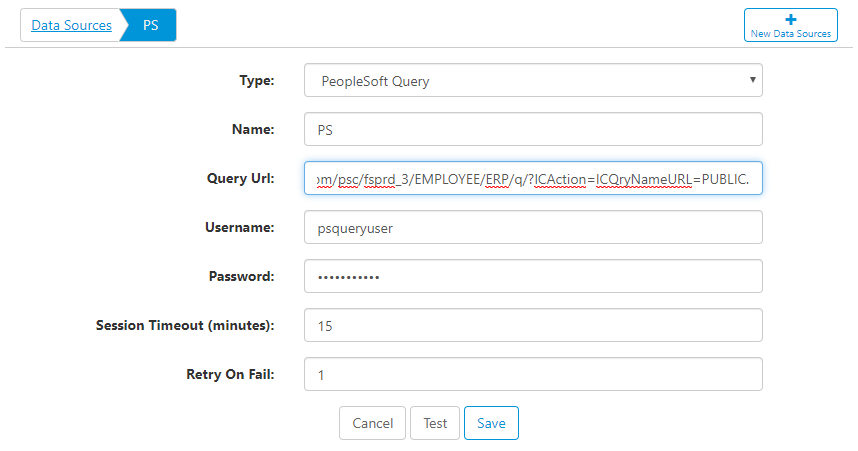 PeopleSoft Query Data Source