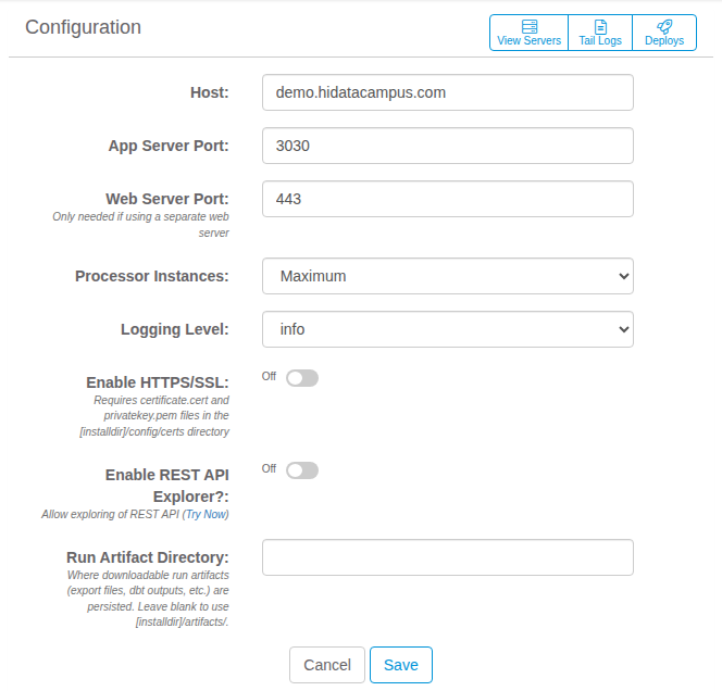 Server Settings